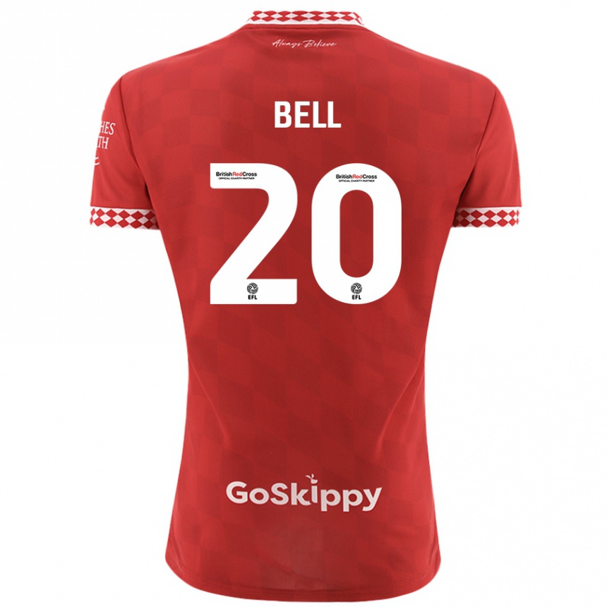 Kids Football Sam Bell #20 Red Home Jersey 2024/25 T-Shirt