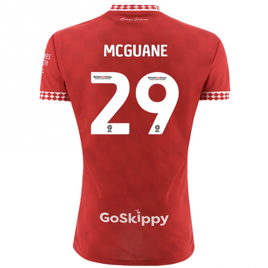 Kids Football Marcus Mcguane #29 Red Home Jersey 2024/25 T-Shirt