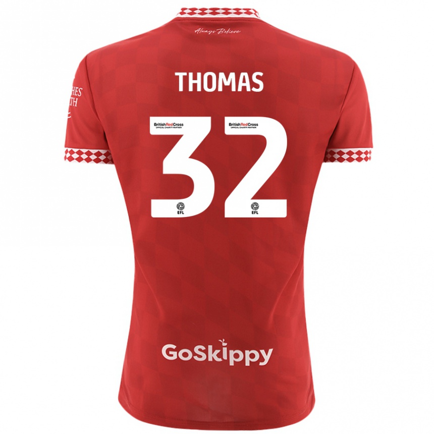 Kids Football Lewis Thomas #32 Red Home Jersey 2024/25 T-Shirt