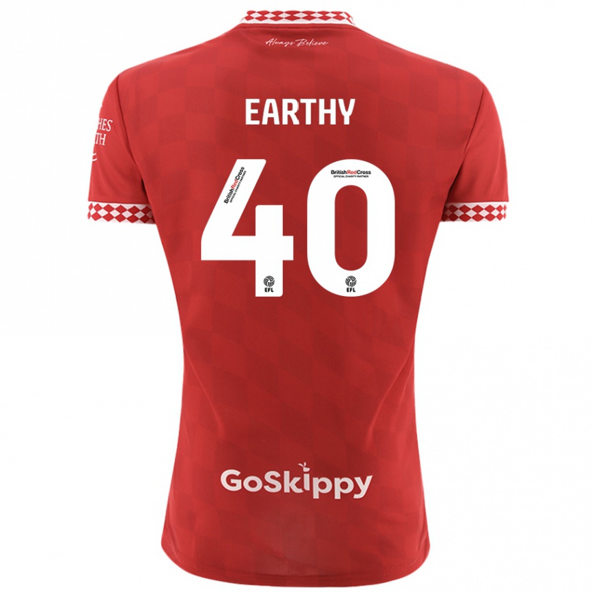 Kids Football George Earthy #40 Red Home Jersey 2024/25 T-Shirt