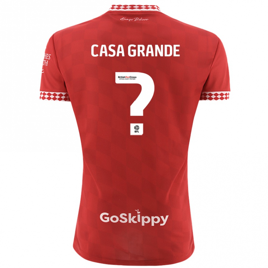 Kids Football Josey Casa-Grande #0 Red Home Jersey 2024/25 T-Shirt