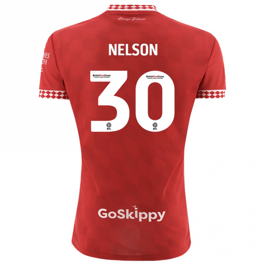 Kids Football Raekwon Nelson #30 Red Home Jersey 2024/25 T-Shirt