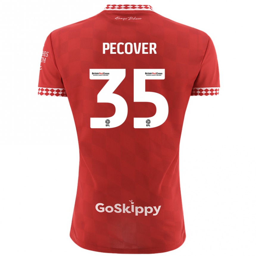 Kids Football Leo Pecover #35 Red Home Jersey 2024/25 T-Shirt