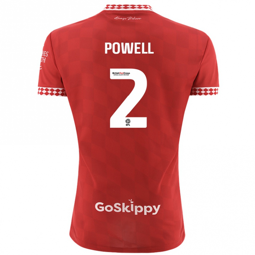 Kids Football Ella Powell #2 Red Home Jersey 2024/25 T-Shirt