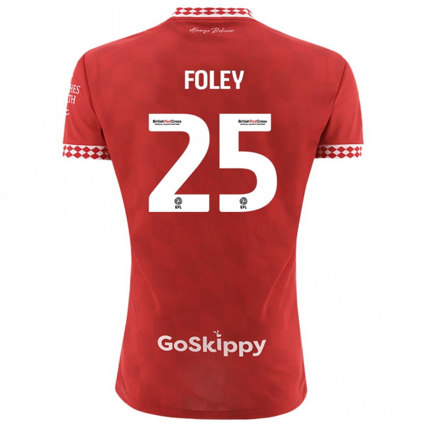 Kids Football Erin Foley #25 Red Home Jersey 2024/25 T-Shirt