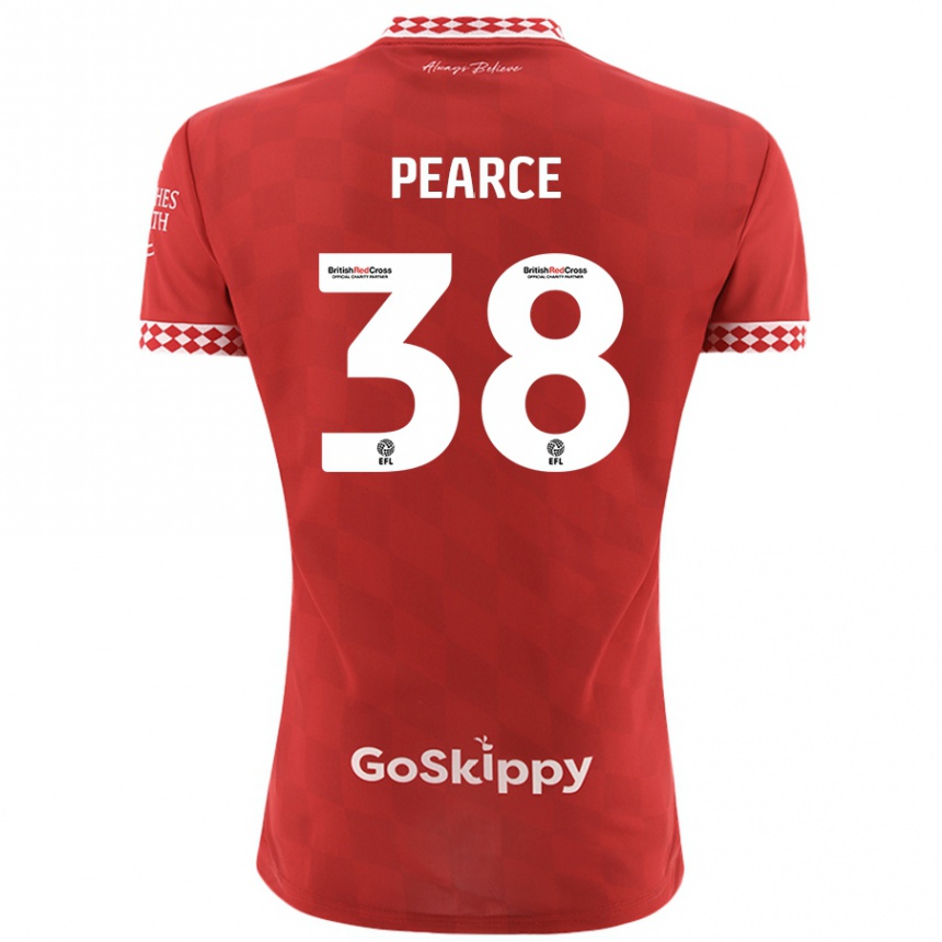 Kids Football Manon Pearce #38 Red Home Jersey 2024/25 T-Shirt