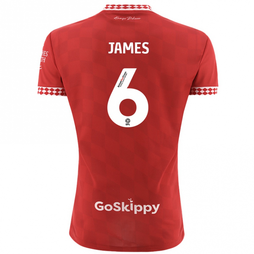 Kids Football Matty James #6 Red Home Jersey 2024/25 T-Shirt