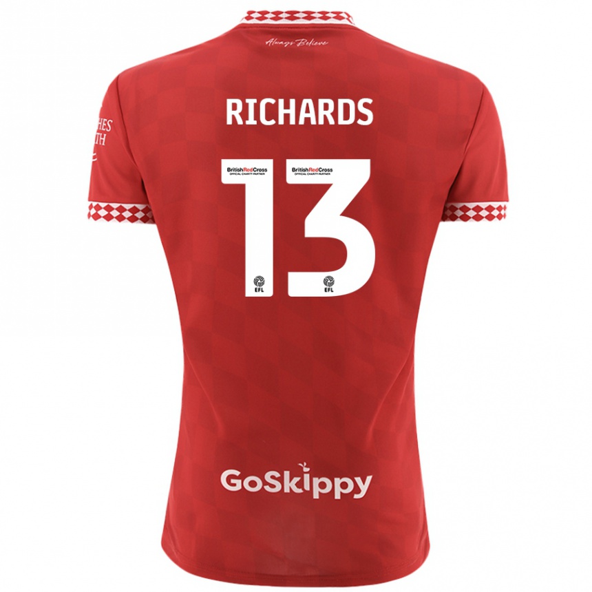 Kids Football Harvey Wiles-Richards #13 Red Home Jersey 2024/25 T-Shirt