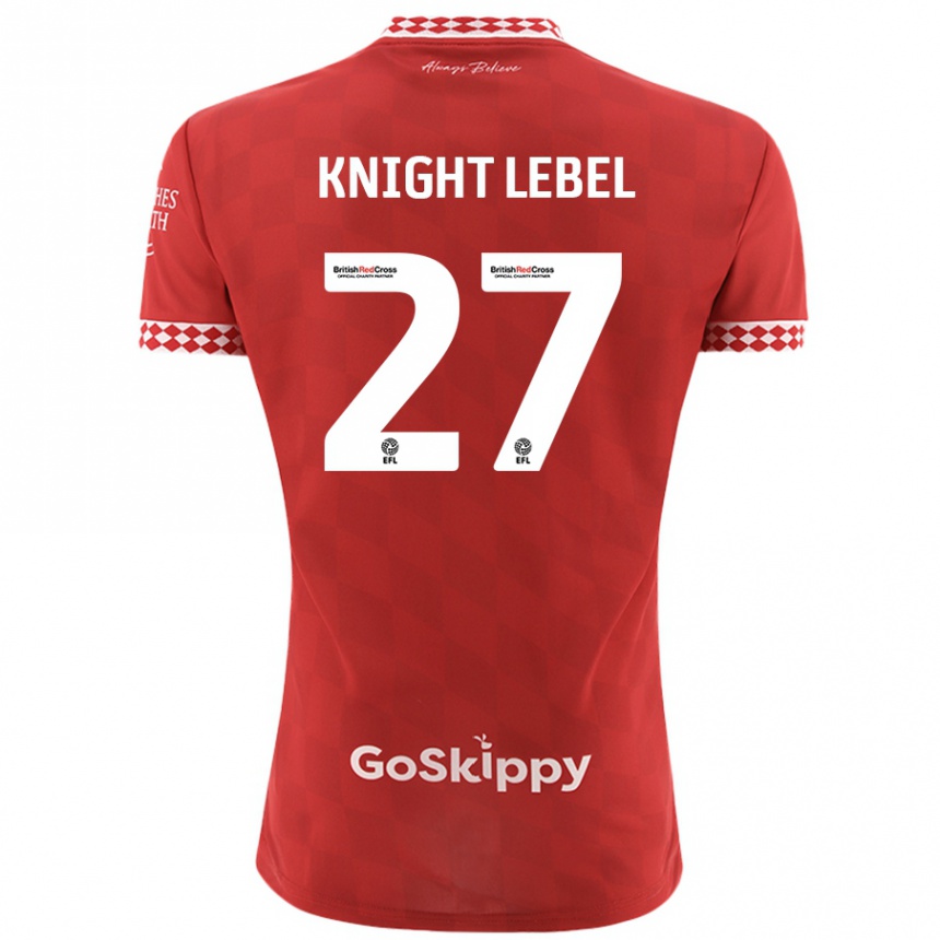 Kids Football Jamie Knight-Lebel #27 Red Home Jersey 2024/25 T-Shirt