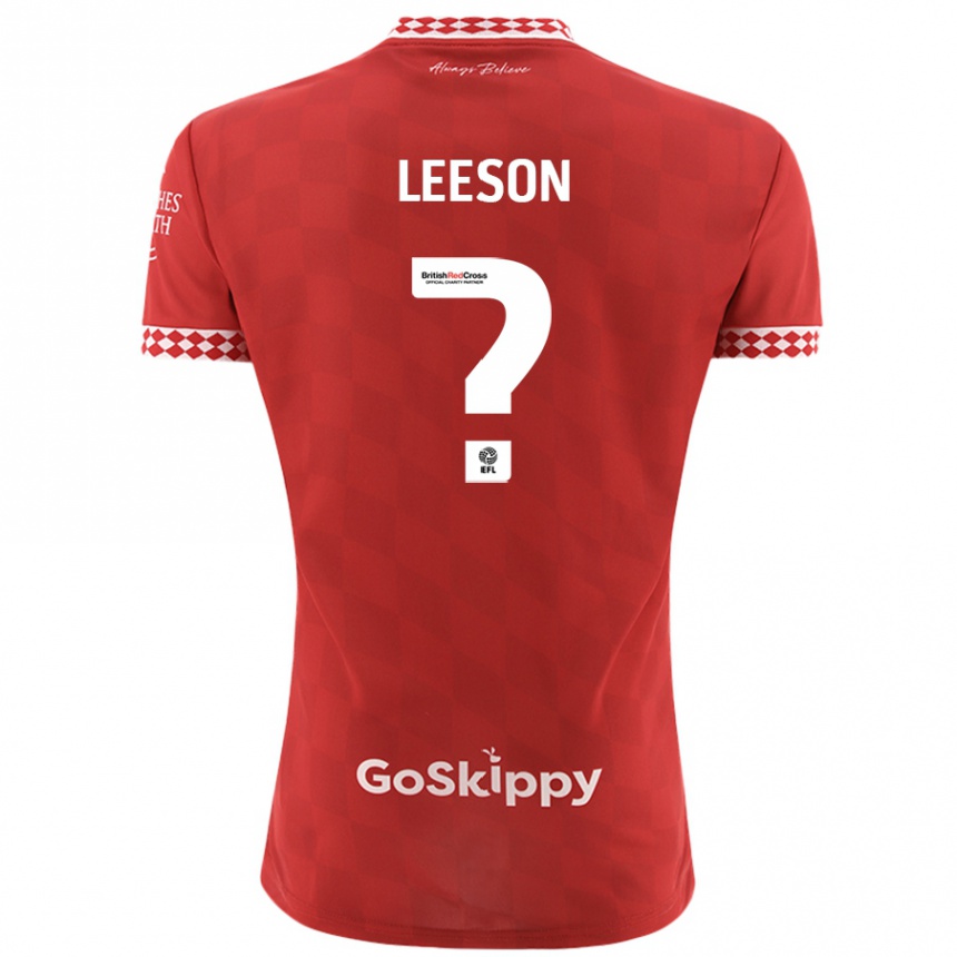 Kids Football Harry Leeson #0 Red Home Jersey 2024/25 T-Shirt