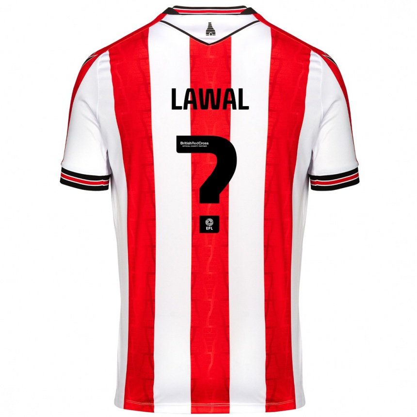 Kids Football Bosun Lawal #0 Red White Home Jersey 2024/25 T-Shirt