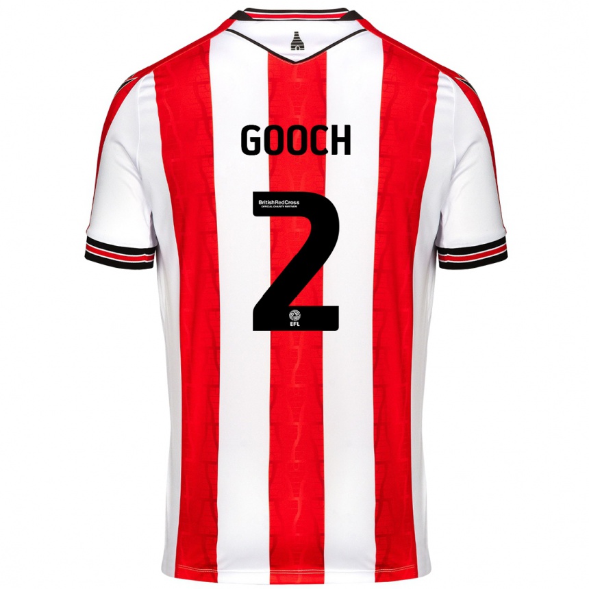 Kids Football Lynden Gooch #2 Red White Home Jersey 2024/25 T-Shirt