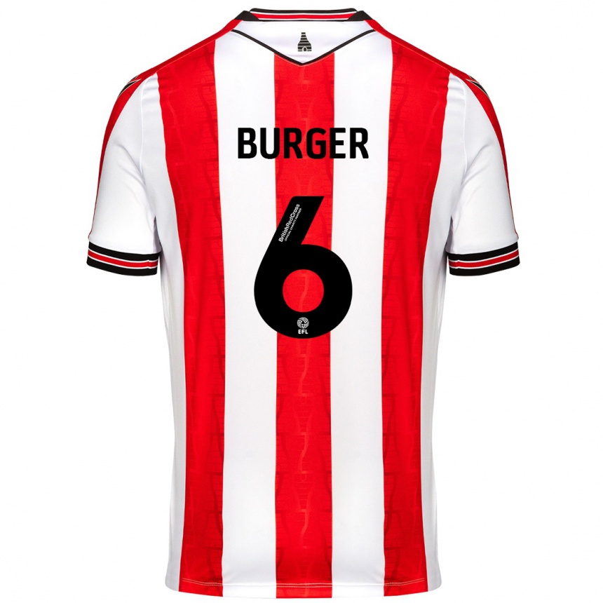 Kids Football Wouter Burger #6 Red White Home Jersey 2024/25 T-Shirt