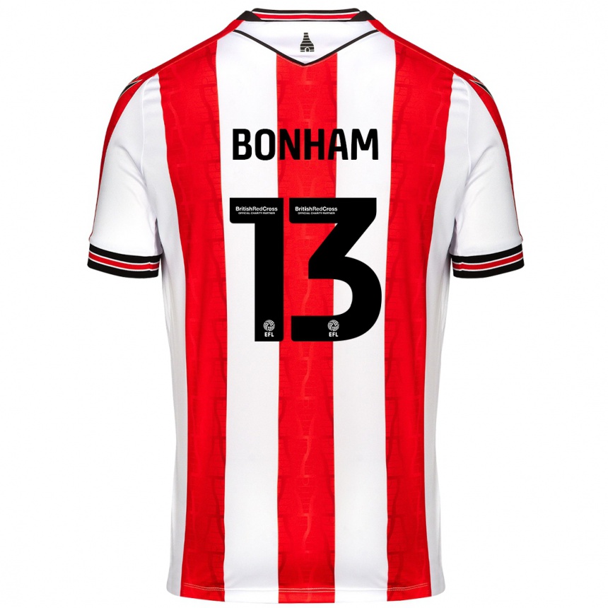 Kids Football Jack Bonham #13 Red White Home Jersey 2024/25 T-Shirt