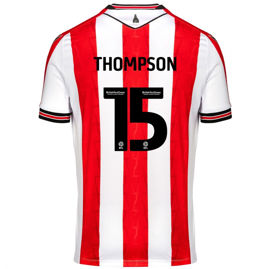 Kids Football Jordan Thompson #15 Red White Home Jersey 2024/25 T-Shirt