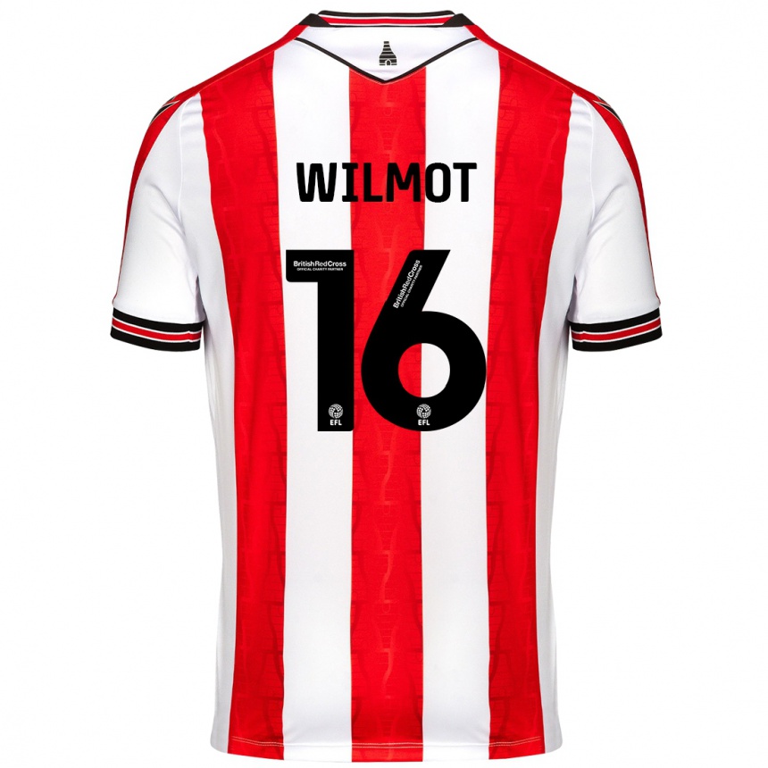 Kids Football Ben Wilmot #16 Red White Home Jersey 2024/25 T-Shirt