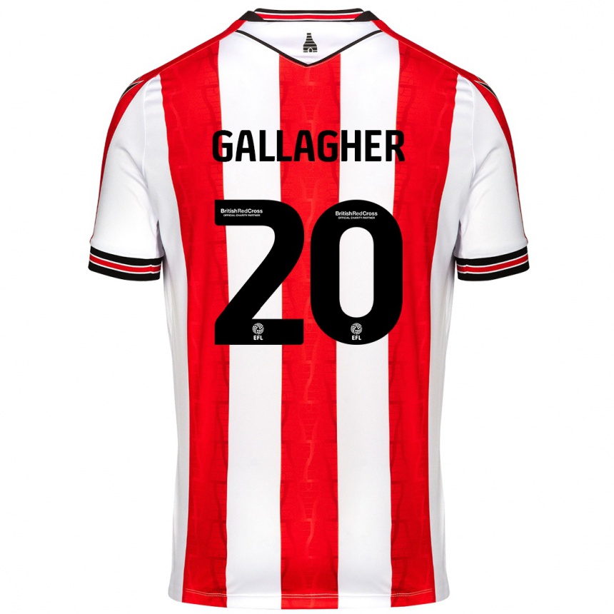 Kids Football Sam Gallagher #20 Red White Home Jersey 2024/25 T-Shirt