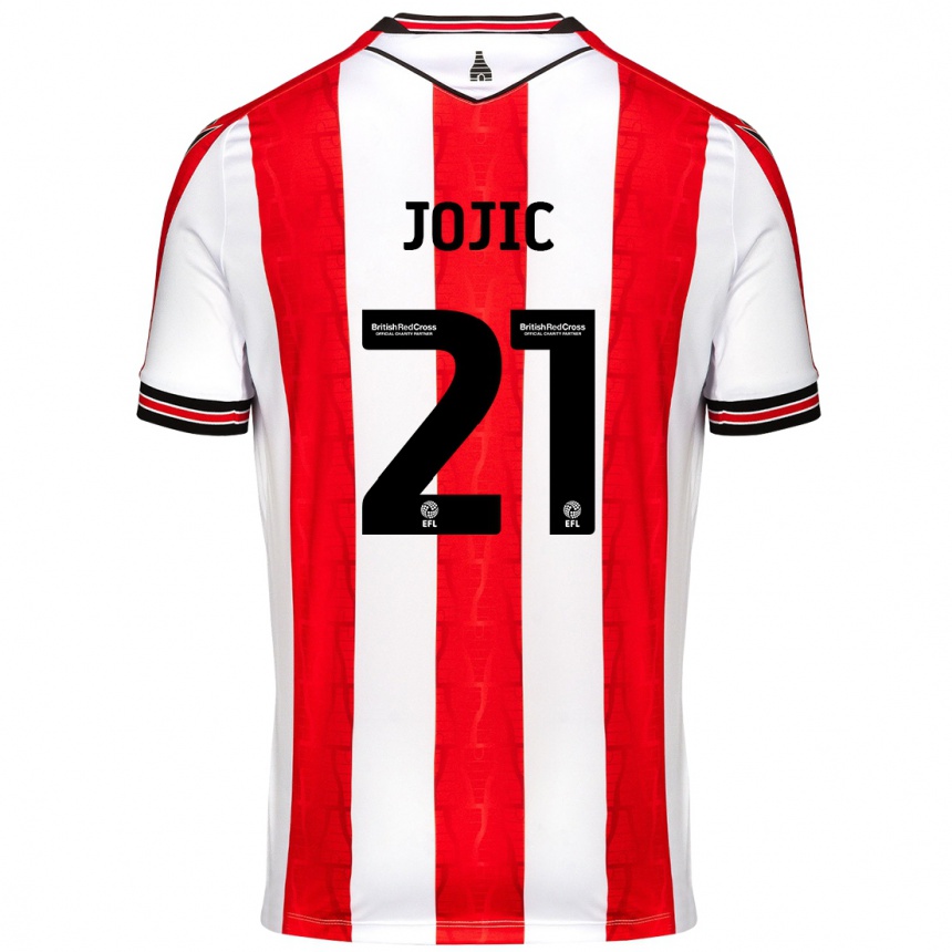 Kids Football Nikola Jojic #21 Red White Home Jersey 2024/25 T-Shirt