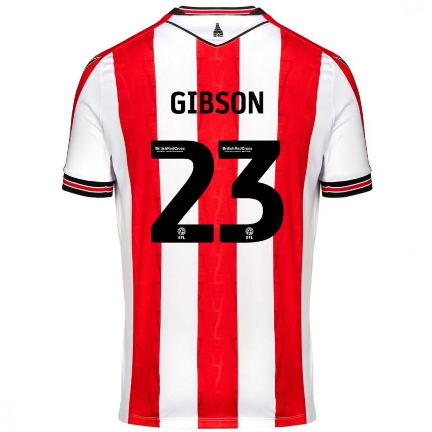 Kids Football Ben Gibson #23 Red White Home Jersey 2024/25 T-Shirt