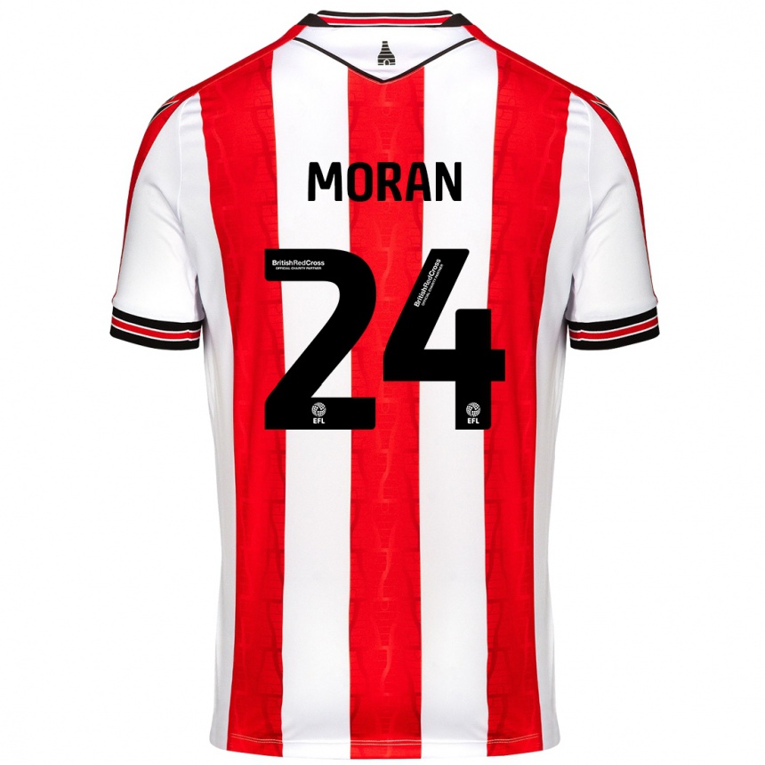 Kids Football Andrew Moran #24 Red White Home Jersey 2024/25 T-Shirt