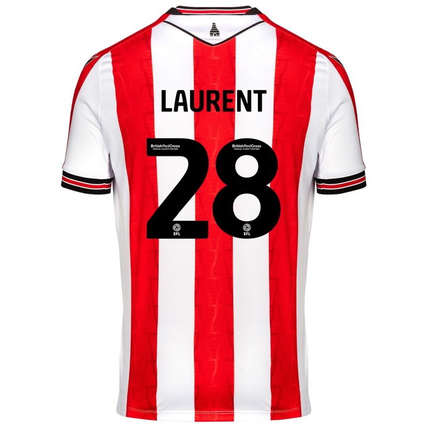 Kids Football Josh Laurent #28 Red White Home Jersey 2024/25 T-Shirt