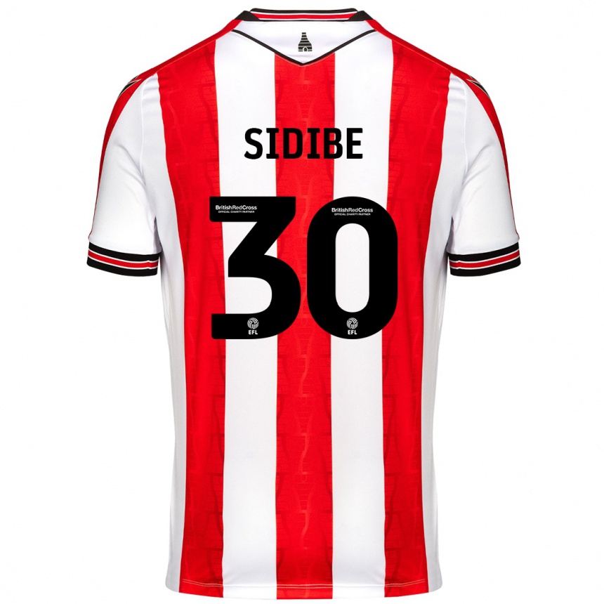 Kids Football Souleymane Sidibe #30 Red White Home Jersey 2024/25 T-Shirt