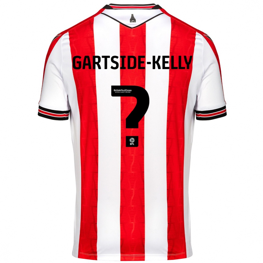 Kids Football Gabriel Gartside-Kelly #0 Red White Home Jersey 2024/25 T-Shirt