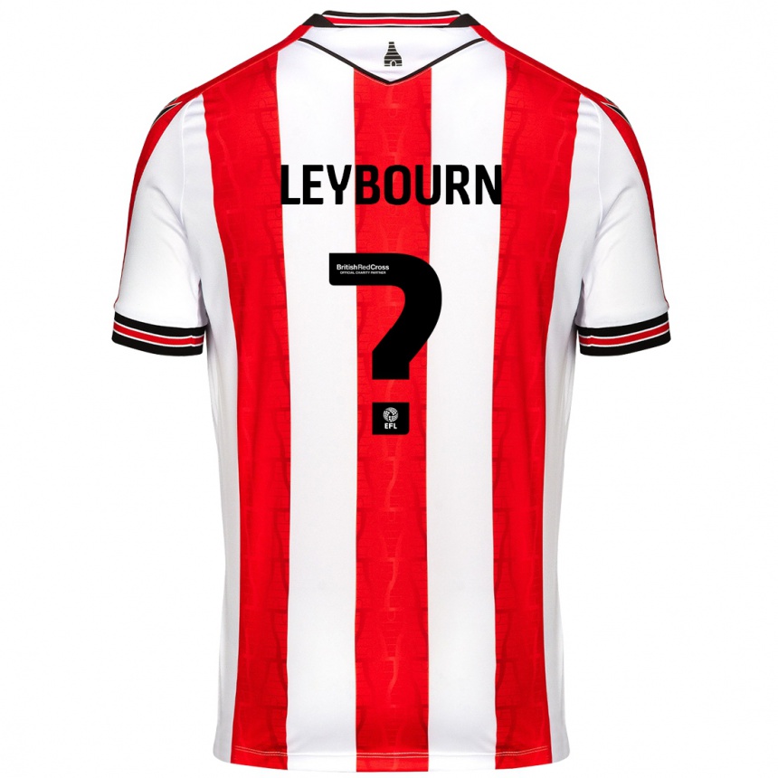 Kids Football Charlie Leybourn #0 Red White Home Jersey 2024/25 T-Shirt