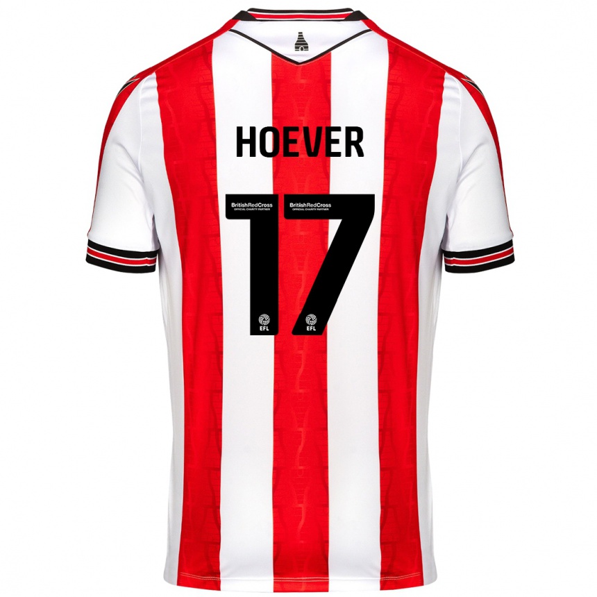 Kids Football Ki-Jana Hoever #17 Red White Home Jersey 2024/25 T-Shirt