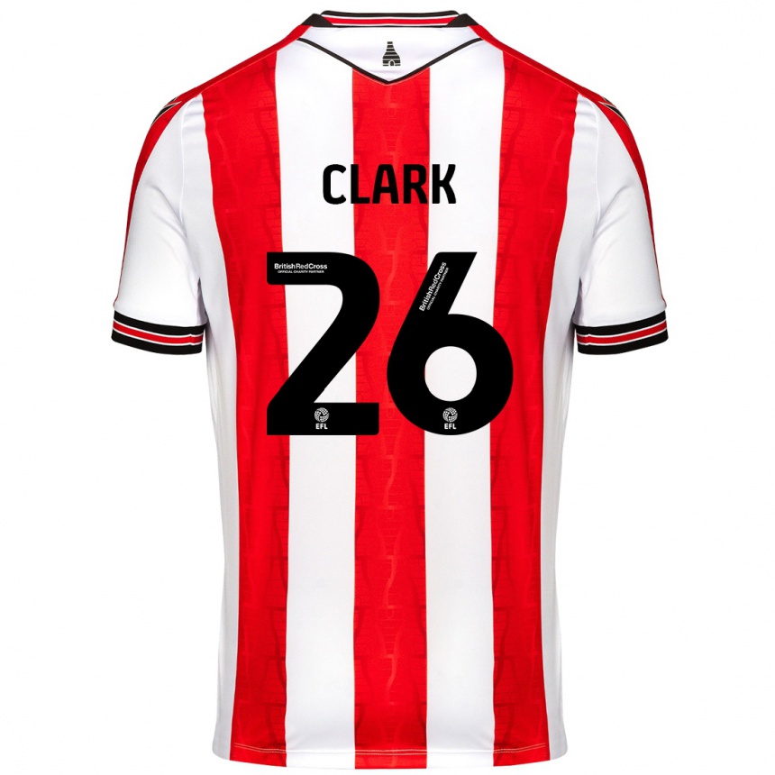 Kids Football Ciaran Clark #26 Red White Home Jersey 2024/25 T-Shirt