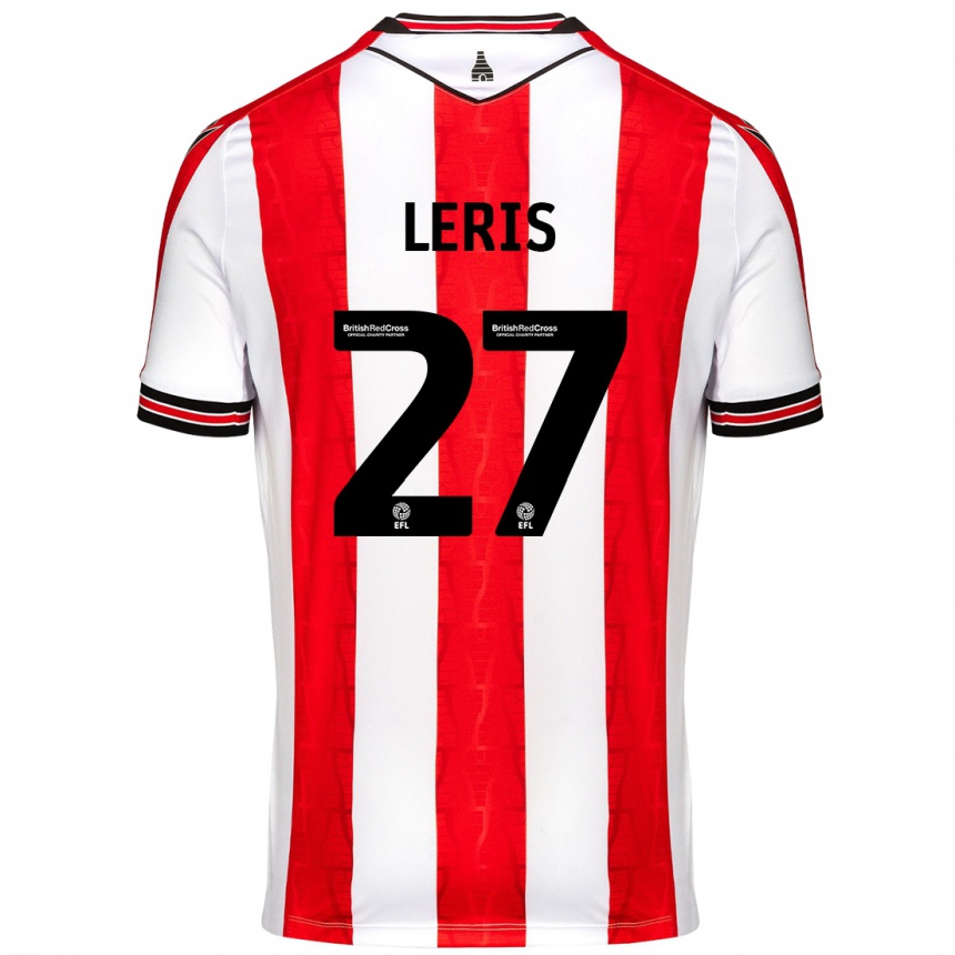 Kids Football Mehdi Léris #27 Red White Home Jersey 2024/25 T-Shirt