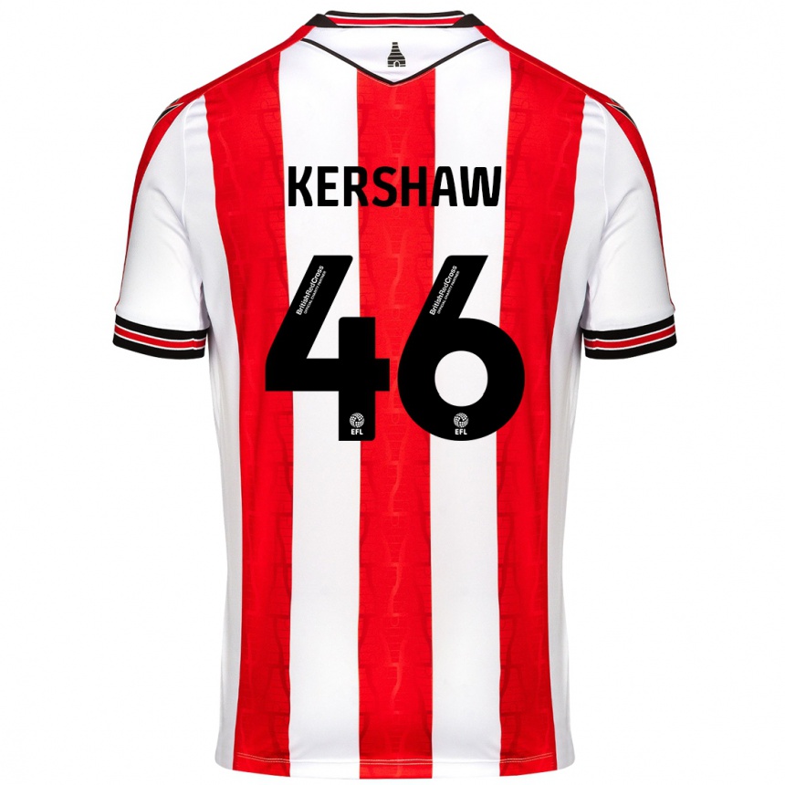 Kids Football Ben Kershaw #46 Red White Home Jersey 2024/25 T-Shirt