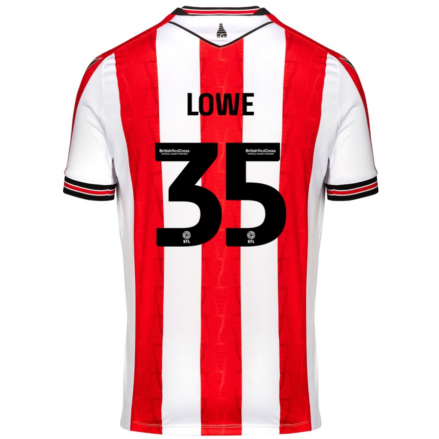 Kids Football Nathan Lowe #35 Red White Home Jersey 2024/25 T-Shirt