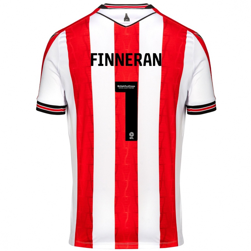 Kids Football Ellie Finneran #1 Red White Home Jersey 2024/25 T-Shirt