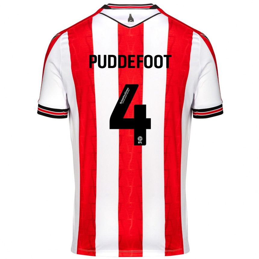 Kids Football Danielle Puddefoot #4 Red White Home Jersey 2024/25 T-Shirt