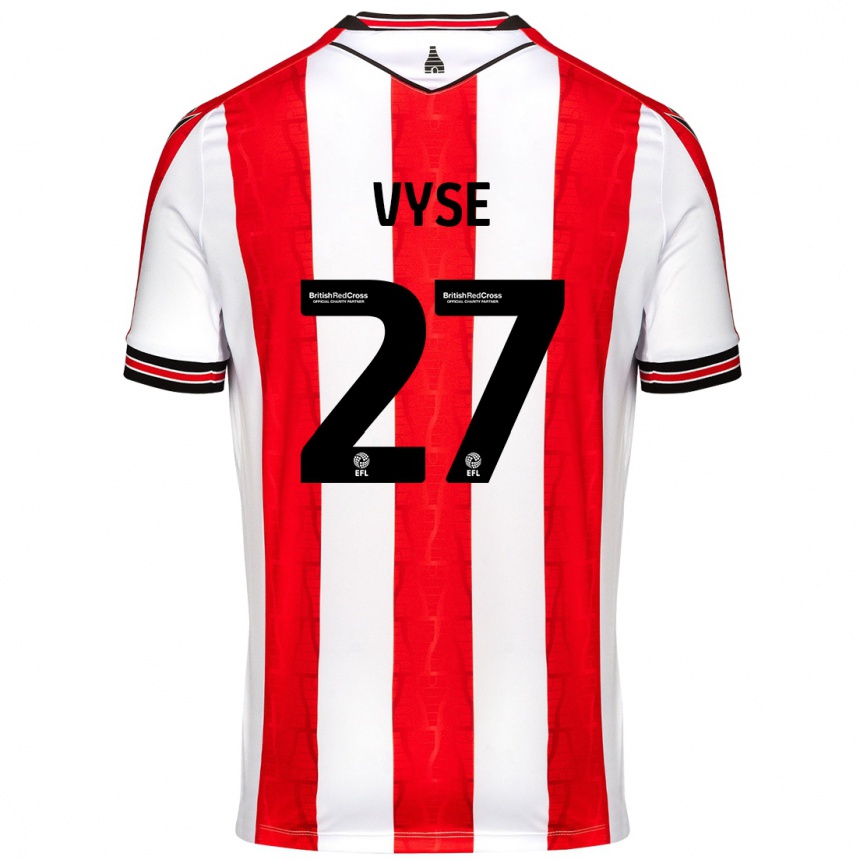 Kids Football Ryah Vyse #27 Red White Home Jersey 2024/25 T-Shirt