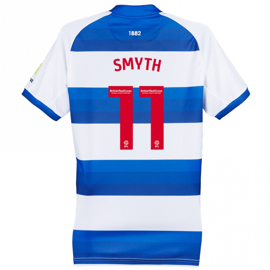 Kids Football Paul Smyth #11 White Blue Home Jersey 2024/25 T-Shirt