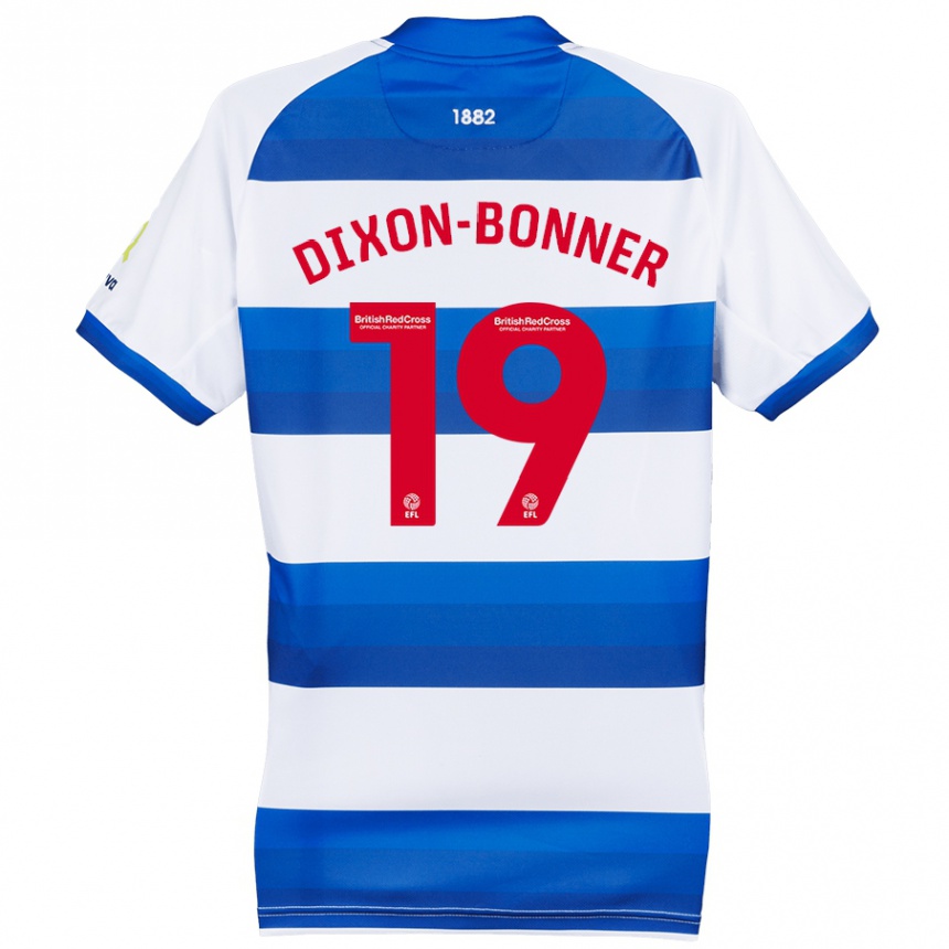 Kids Football Elijah Dixon-Bonner #19 White Blue Home Jersey 2024/25 T-Shirt