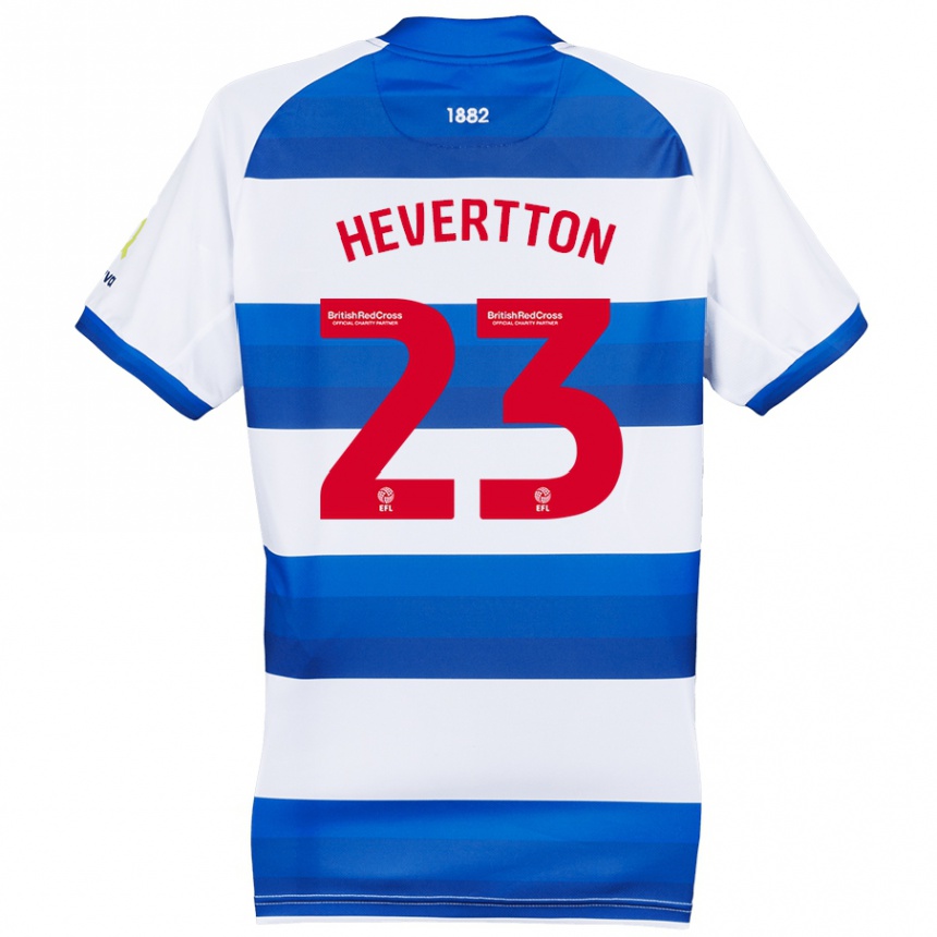 Kids Football Hevertton #23 White Blue Home Jersey 2024/25 T-Shirt