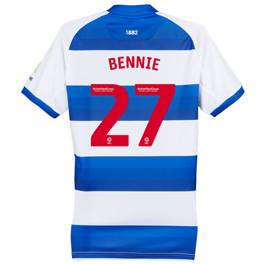 Kids Football Daniel Bennie #27 White Blue Home Jersey 2024/25 T-Shirt