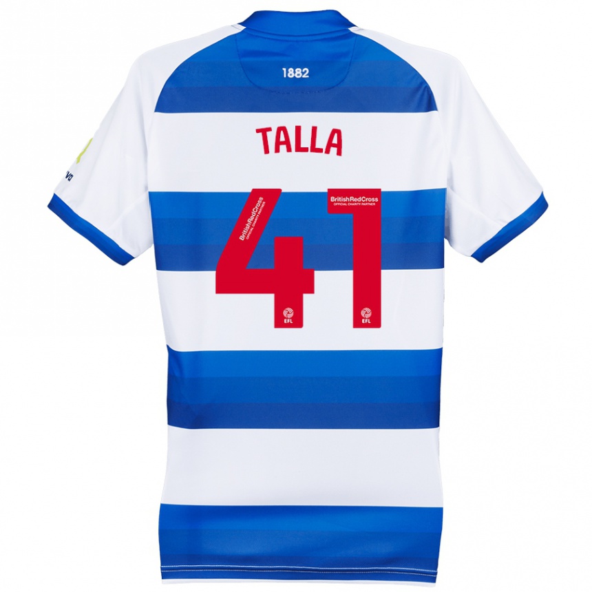 Kids Football Lorent Talla #41 White Blue Home Jersey 2024/25 T-Shirt