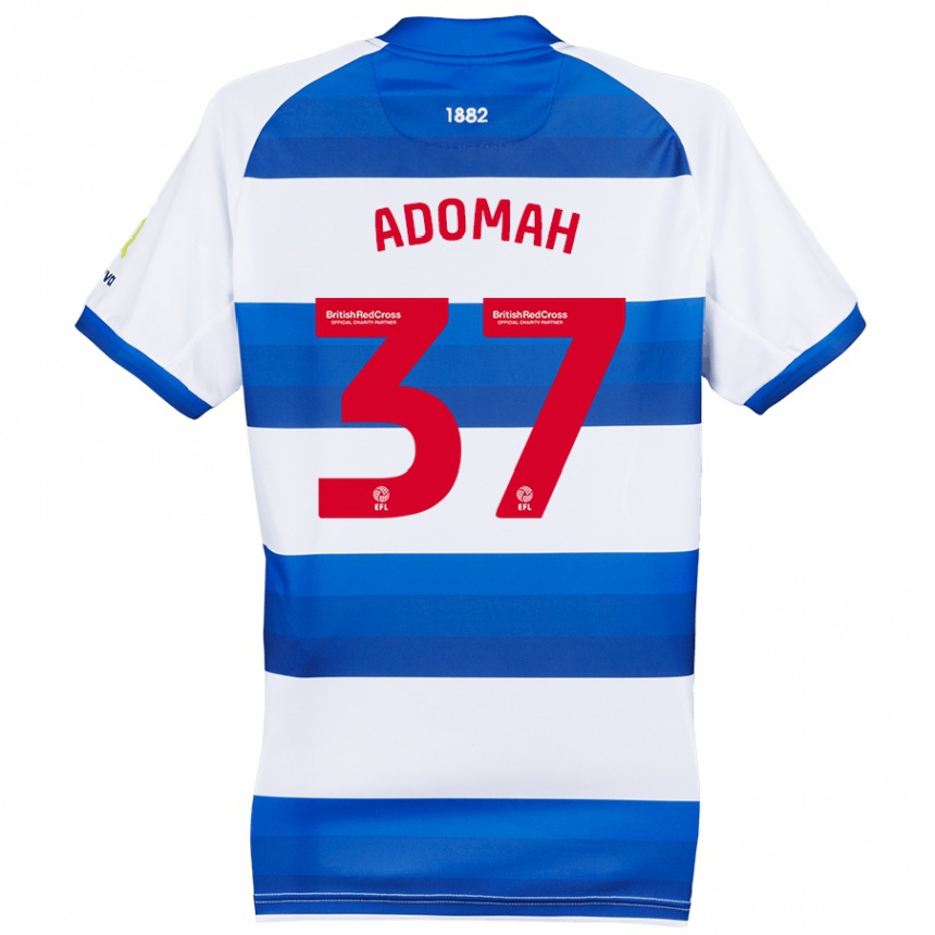 Kids Football Albert Adomah #37 White Blue Home Jersey 2024/25 T-Shirt