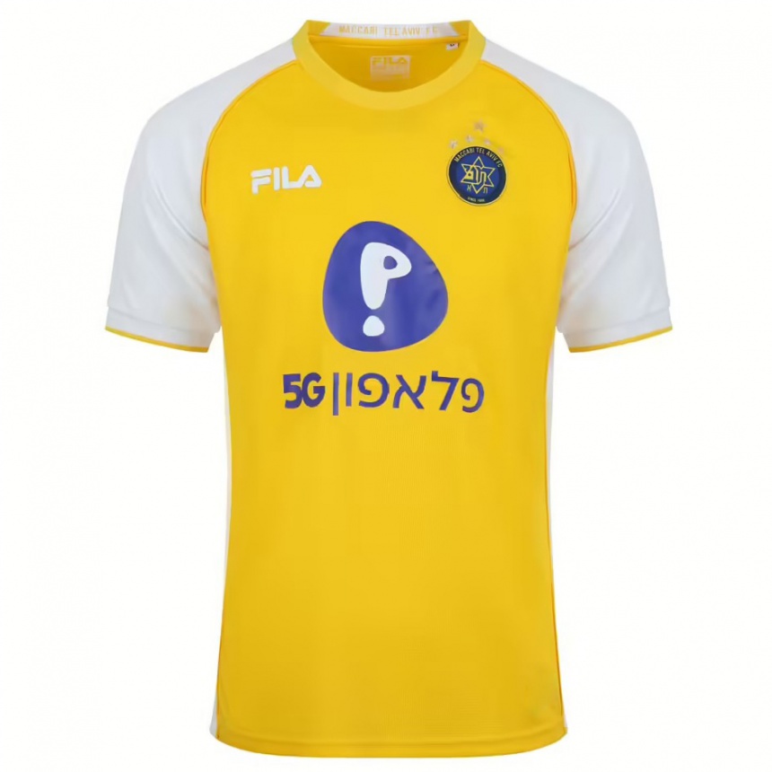 Kids Football Ariel Blasson #0 Yellow White Home Jersey 2024/25 T-Shirt