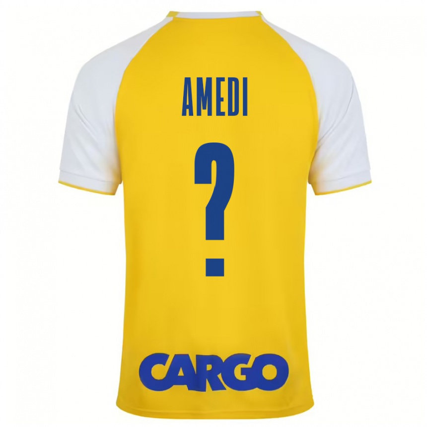 Kids Football Roei Amedi #0 Yellow White Home Jersey 2024/25 T-Shirt