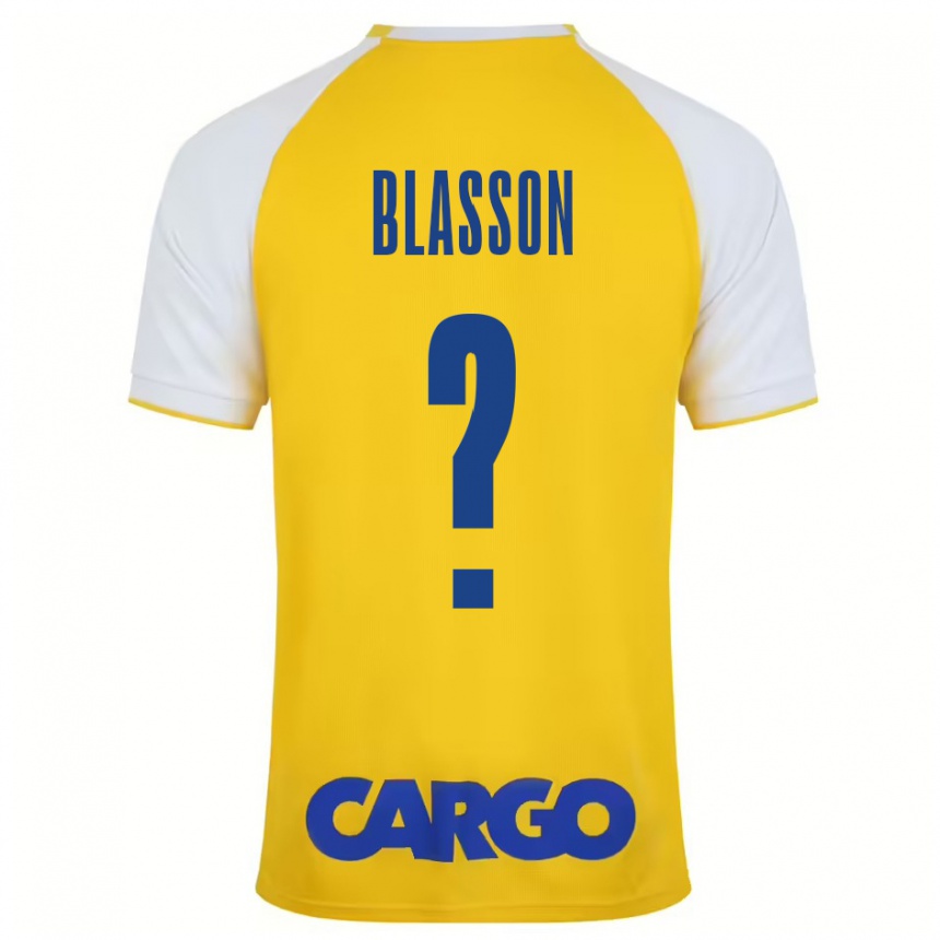 Kids Football Ariel Blasson #0 Yellow White Home Jersey 2024/25 T-Shirt