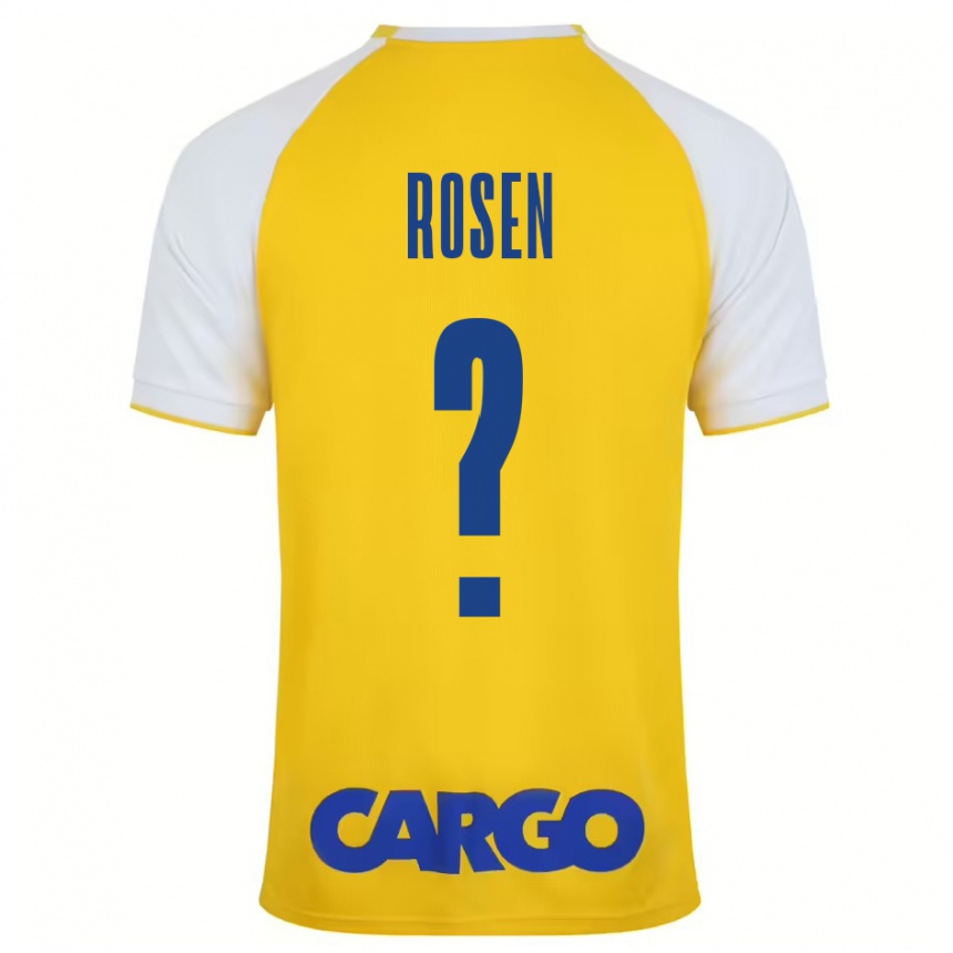 Kids Football Shahar Rosen #0 Yellow White Home Jersey 2024/25 T-Shirt