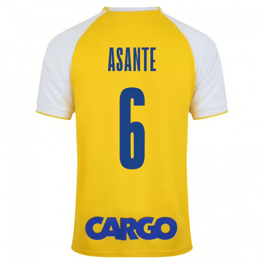 Kids Football Tyrese Asante #6 Yellow White Home Jersey 2024/25 T-Shirt