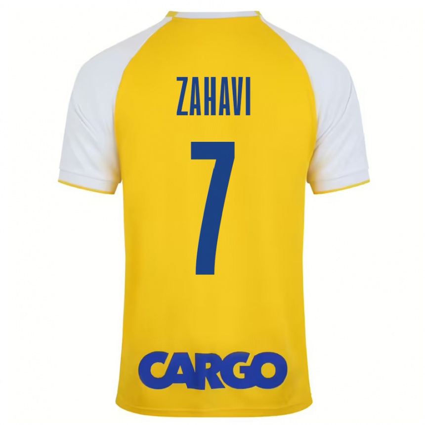 Kids Football Eran Zahavi #7 Yellow White Home Jersey 2024/25 T-Shirt