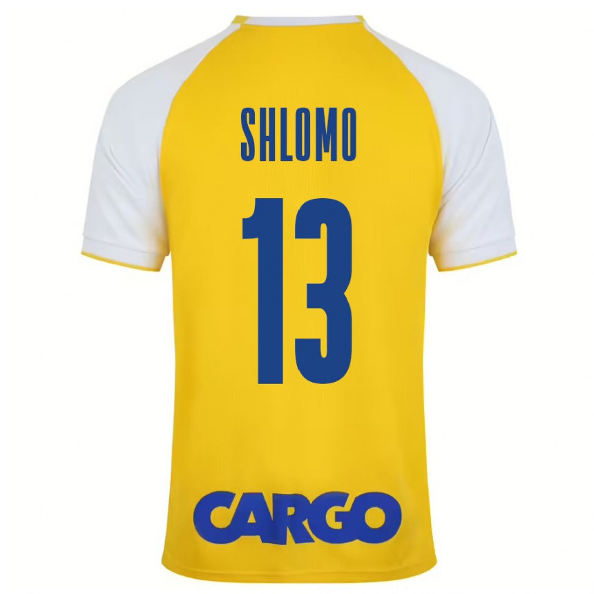 Kids Football Raz Shlomo #13 Yellow White Home Jersey 2024/25 T-Shirt