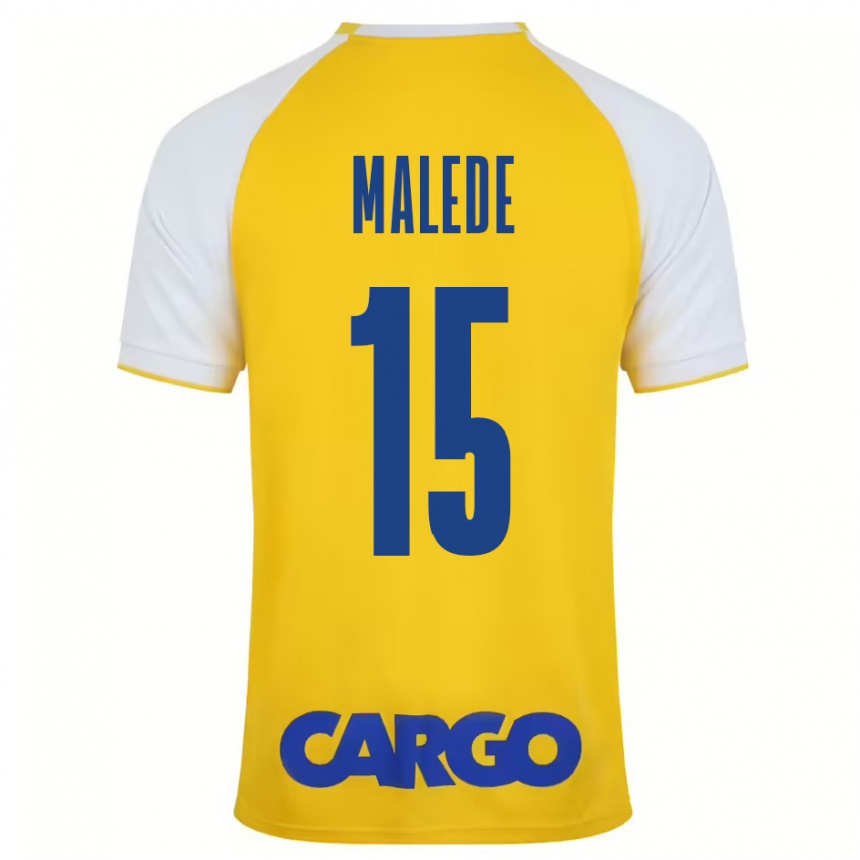 Kids Football Yonas Malede #15 Yellow White Home Jersey 2024/25 T-Shirt